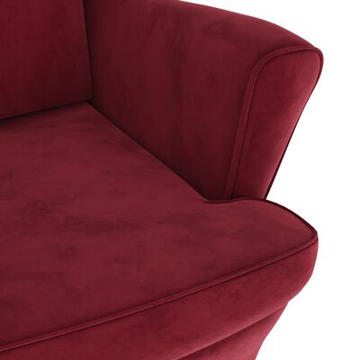 vidaXL Fotelja od baršuna crvena boja vina