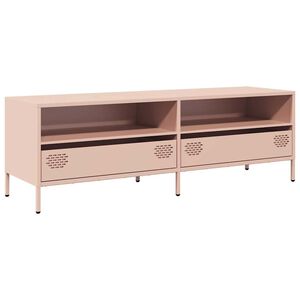 vidaXL TV ormarić ružičasti 135x39x43,5 cm hladno valjani čelik