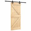 vidaXL Klizna vrata Prirodna i crna 85 x 210 cm Čvrsta borovina