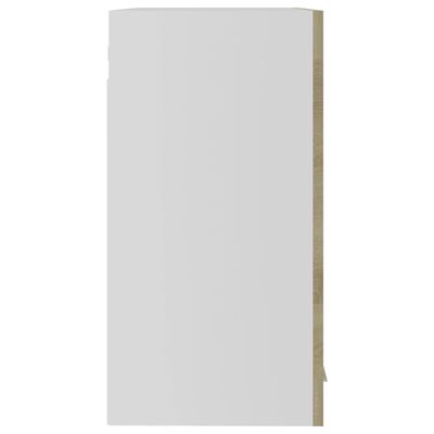 vidaXL Viseći stakleni ormarić boja hrasta 60 x 31 x 60 cm drveni