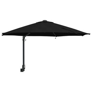 vidaXL Vrtni suncobran Crna 248 x 248 x 148 cm Poliester i čelik