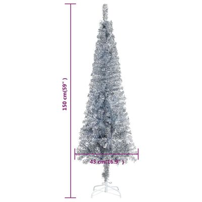 vidaXL Usko božićno drvce srebrno 150 cm