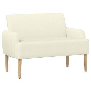 vidaXL Ljubavni kauč s gumbima Krem 116 x 67 x 81 cm Kordura tekstil