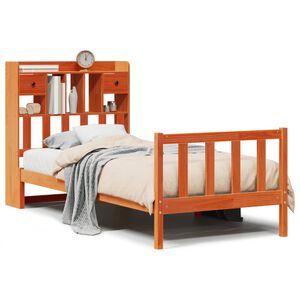 vidaXL Krevet s regalom za knjige bez madraca 75 x 190 cm od borovine
