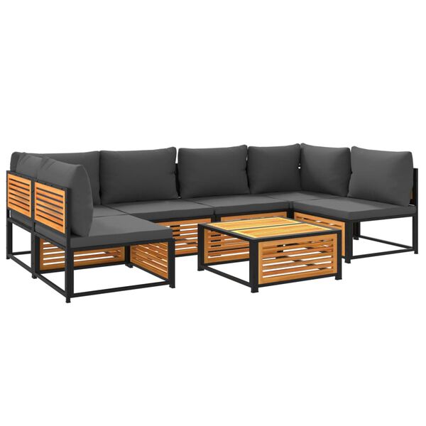 vidaXL 7-dijelni set vrtnih sofa s jastucima masivno bagremovo drvo