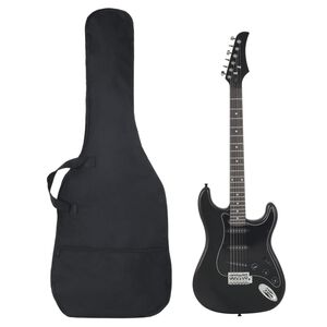 vidaXL Električna gitara za početnike s torbom crna 4/4 39 "