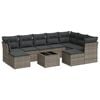 vidaXL 10-dijelni set vrtnih sofa od poliratana s jastucima sivi