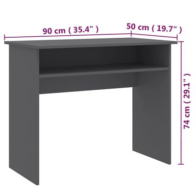 vidaXL Radni stol sivi 90 x 50 x 74 cm od iverice