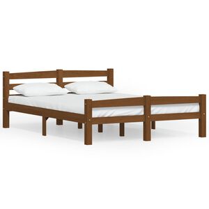vidaXL Okvir za krevet od masivne borovine boja meda 140 x 200 cm