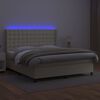 vidaXL Krevet box spring s madracem LED krem 180x200cm od umjetne kože