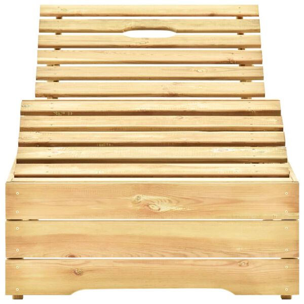 vidaXL Ležaljka sa smeđe-sivim jastukom od impregnirane borovine