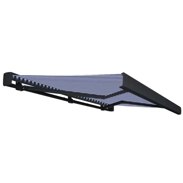 vidaXL Motorizirana kazetna tenda 400 x 300 cm plavo-bijela