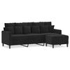 vidaXL Trosjed s tabureom crni 180 cm bar&scaron;unasti