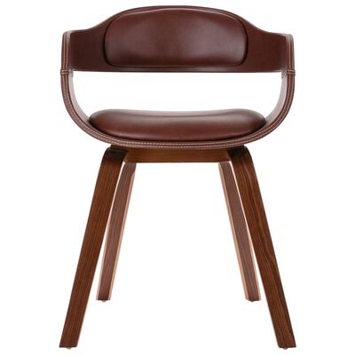vidaXL Blagovaonska stolica smeđa od savijenog drva i umjetne kože