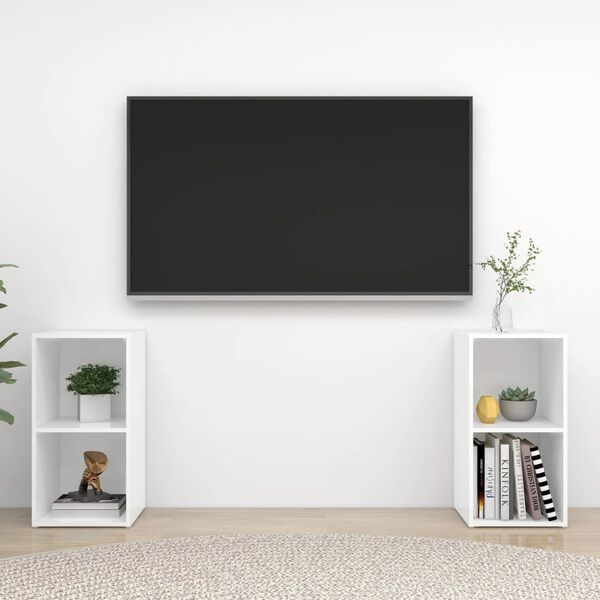 vidaXL TV ormarići 2 kom sjajni bijeli 72x35x36,5 cm konstruirano drvo