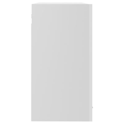 vidaXL Viseći stakleni ormarić sjajni bijeli 80 x 31 x 60 cm drveni