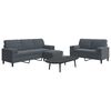vidaXL 3-dijelni set sofa s jastucima tamnosivi baršunasti