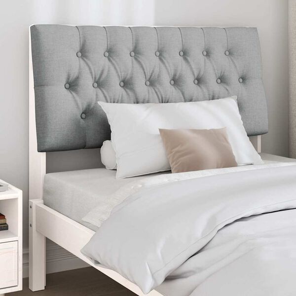 vidaXL Tapecirani uzglavlje Svijetlo siva 100 cm Čvrsto borovo drvo