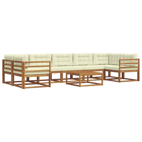 vidaXL Set vanjskih sofa s jastukom 8 pcs Prirodna i krem