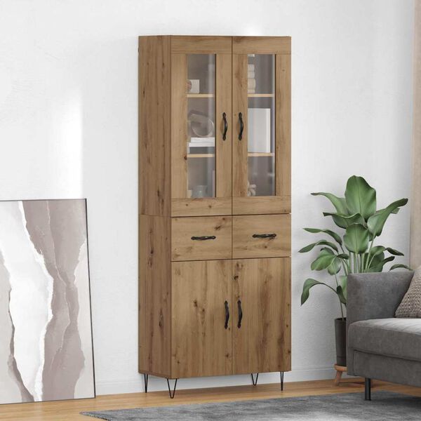 vidaXL Highboard Umjetnički hrast 69,5 x 34 x 90 cm Konstruirano drvo