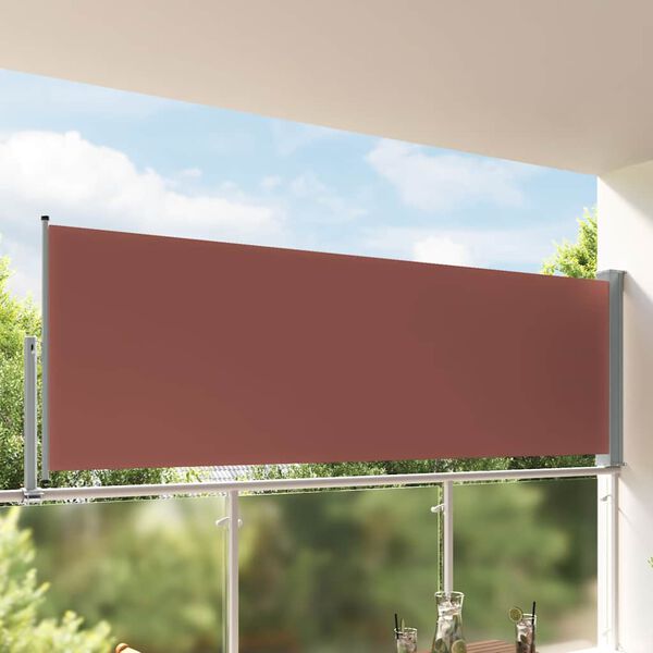 vidaXL Uvlačiva bočna tenda za terasu 120 x 300 cm smeđa