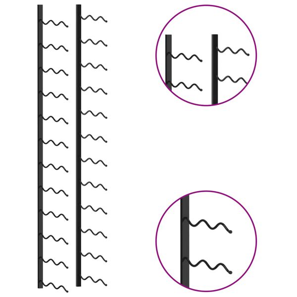 vidaXL Zidni stalak za vino za 24 boce crni željezni