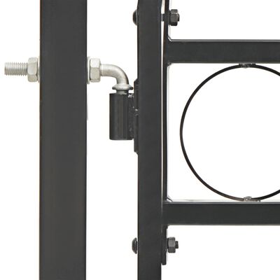 vidaXL Vrata za ogradu s lučnim vrhom čelična 100 x 175 cm crna