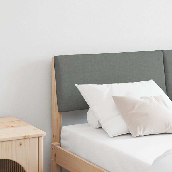 vidaXL Tapecirani uzglavlje Tamno siva 160 cm Čvrsto borovo drvo