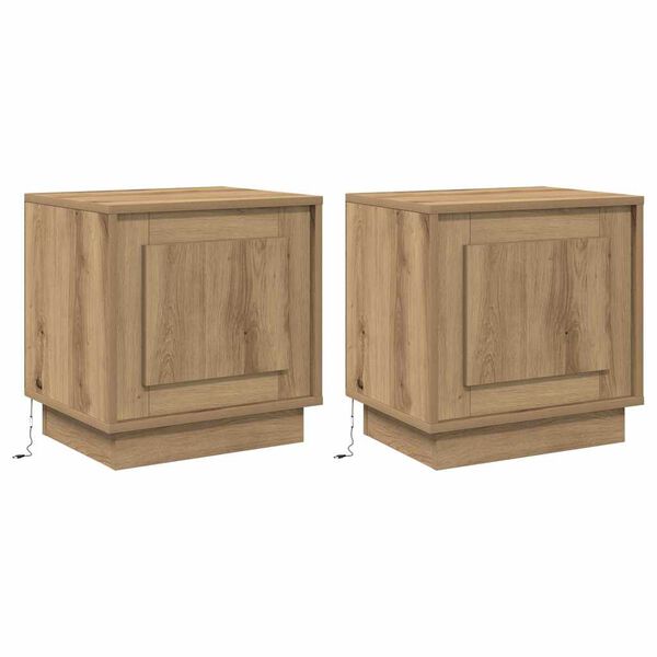 vidaXL Noćni ormar 2 pcs Umjetnički hrast 44 x 34,5 x 45 cm