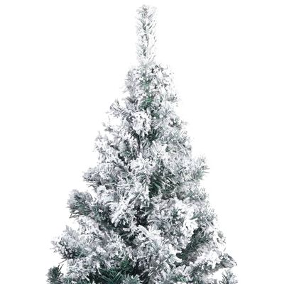 vidaXL Umjetno osvijetljeno božićno drvce s kuglicama zeleno 210cm PVC