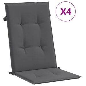 vidaXL Jastuci za vrtne stolice 4 kom antracit 120x50x3 cm od tkanine