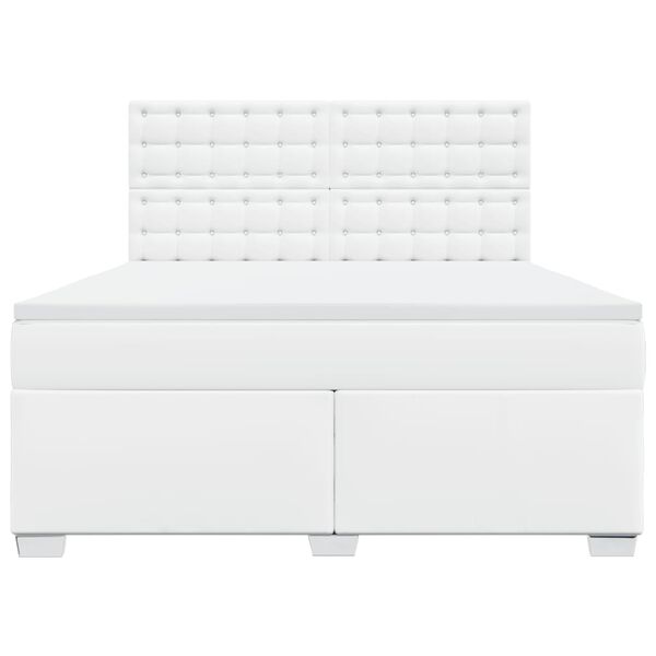 vidaXL Krevet s oprugama i madracem bijeli 180x200 cm umjetna koža