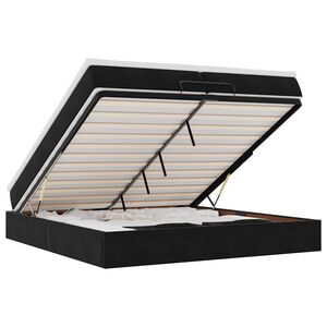 vidaXL Otomanski okvir kreveta s madracima crni 200x200cm bar&scaron;unasti