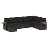 vidaXL 8-dijelni set vrtnih sofa od poliratana s jastucima crni