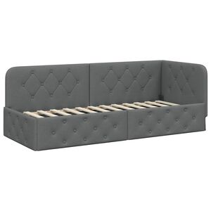 vidaXL Kutni okvir kreveta Tamno siva 80 x 200 cm tkanina