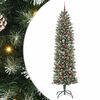 vidaXL Umjetno vitko božićno drvce s stalakom Zelena i bijela 240 cm