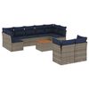 vidaXL 10-dijelni set vrtnih sofa od poliratana s jastucima sivi