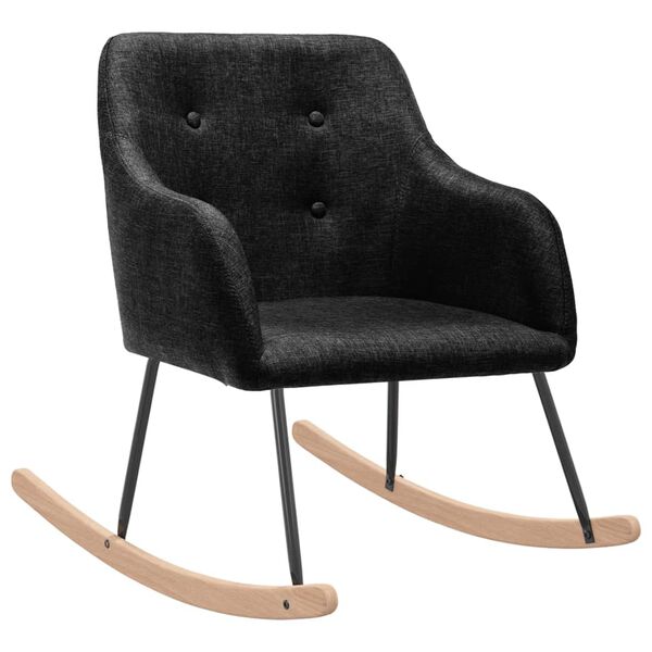 vidaXL Stolica za ljuljanje od tkanine crna