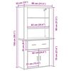 vidaXL Highboard Crni hrast 80 x 33 x 150 cm Konstruirano drvo