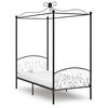 vidaXL Okvir za krevet s nadstre&scaron;nicom crni metalni 90 x 200 cm