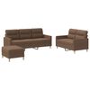 vidaXL 3-dijelni set sofa s jastucima smeđi od tkanine