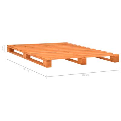 vidaXL Okvir za krevet od paleta od masivne borovine smeđi 120x200 cm