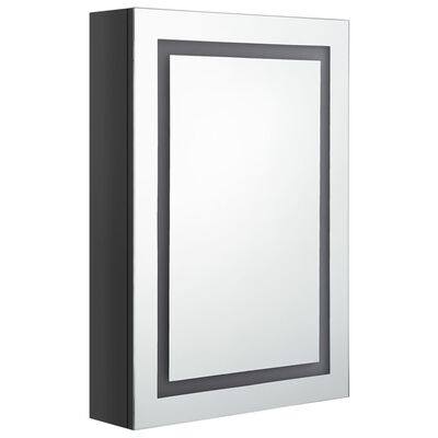 vidaXL LED kupaonski ormarić s ogledalom sjajni crni 50 x 13 x 70 cm