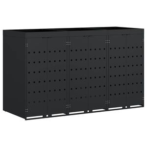 vidaXL Skladi&scaron;tenje kanti za 3 kante Crna 204 x 77,5 x 121,5 cm