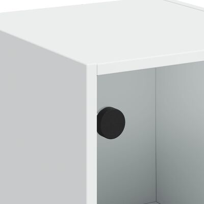 vidaXL Visoka komoda sa staklenim vratima bijela 35 x 37 x 109 cm