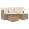 vidaXL 5-dijelni vrtni set sofa s jastucima bež od poliratana
