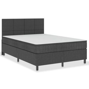 vidaXL Krevet od tkanine s oprugama tamnosivi 140 x 200 cm