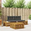 vidaXL Set vanjskih sofa s jastukom 3 Komad Prirodna i antracit