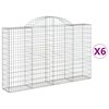 vidaXL Lučne gabionske ko&scaron;are 6 kom 200x30x120/140cm pocinčano željezo