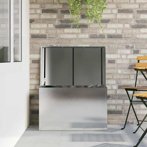 vidaXL Vanjska kutija za spremanje Srebrno 80 x 50,5 x 50 cm Čelik